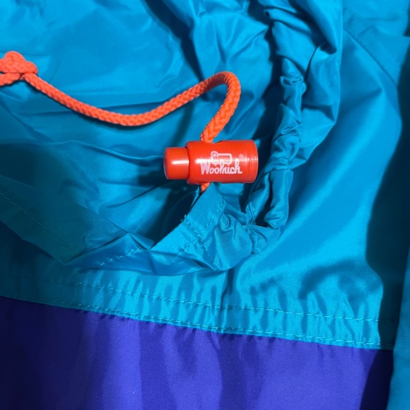 Vintage Woolrich full zip windbreaker Size large packable hood 80s retro - Picture 8 of 10